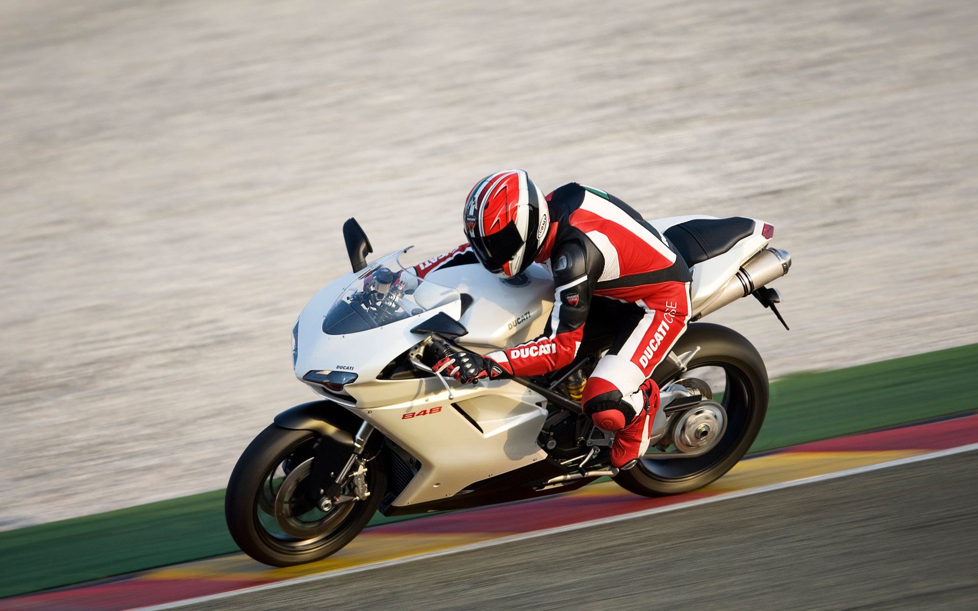 Обои Белый Ducatti 848 1920x1200