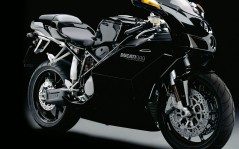 Чёрный хромированный и блестящим спортивный байк Ducati 999 / 1600x1200