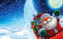 Дед Мороз в санях / 1280x1024