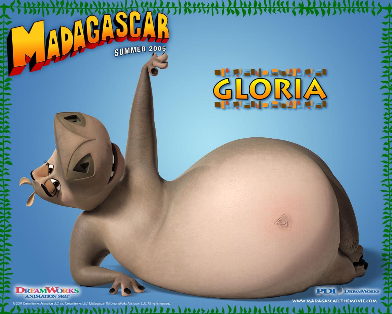 Обои Глория - персонаж мультфильма Мадагаскар 1280x1024