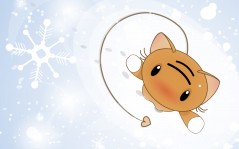Котенок и снег / 1600x1200