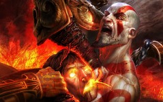 Кратос, главный герой игры God Of War, арт- / 2560x1600
