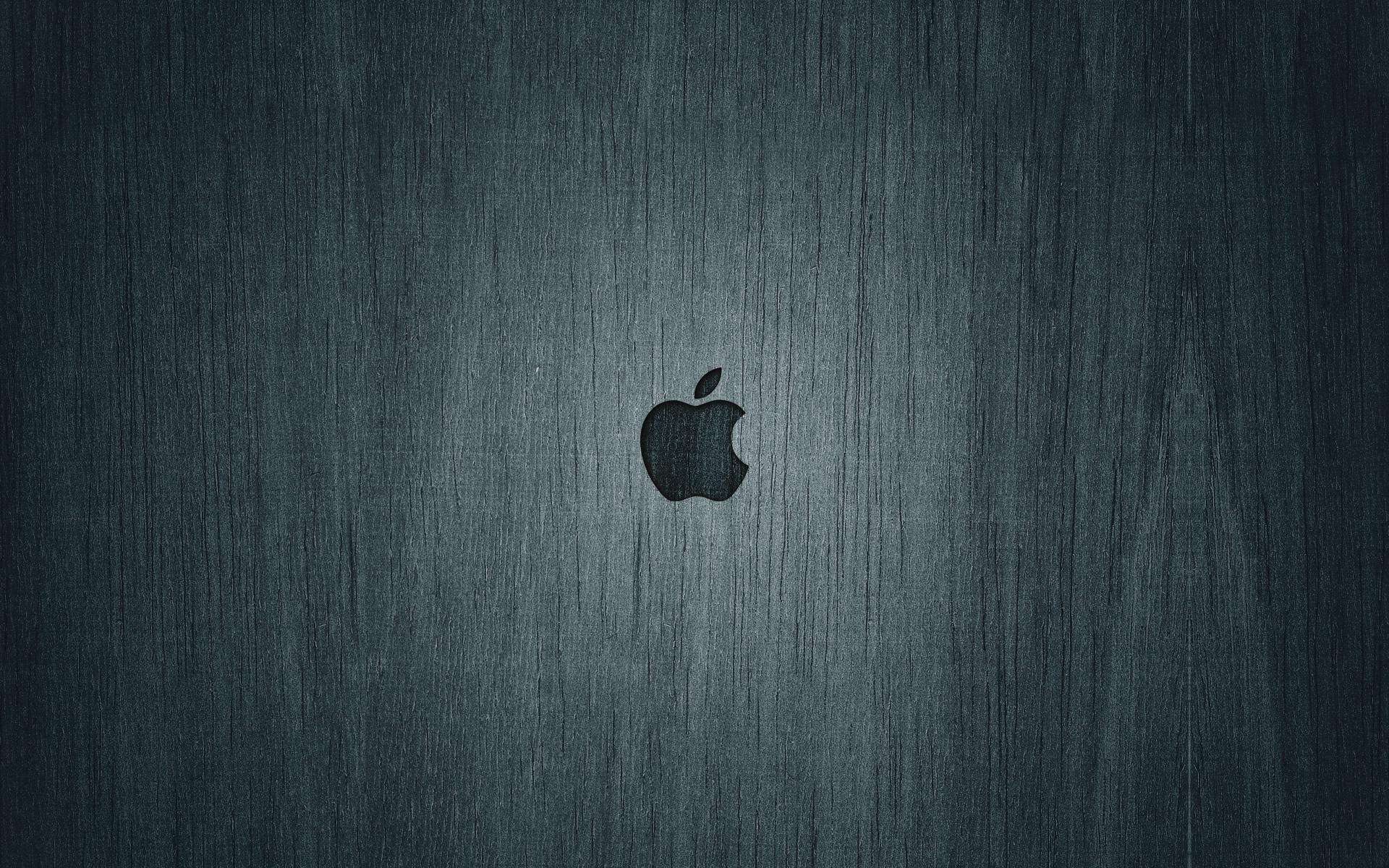 Обои Логотип Apple на деревянной текстуре 1920x1200