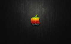 Логотип Apple на кожаной текстуре / 1920x1200