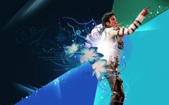 Майкл Джексон в синих цветах / 1920x1200