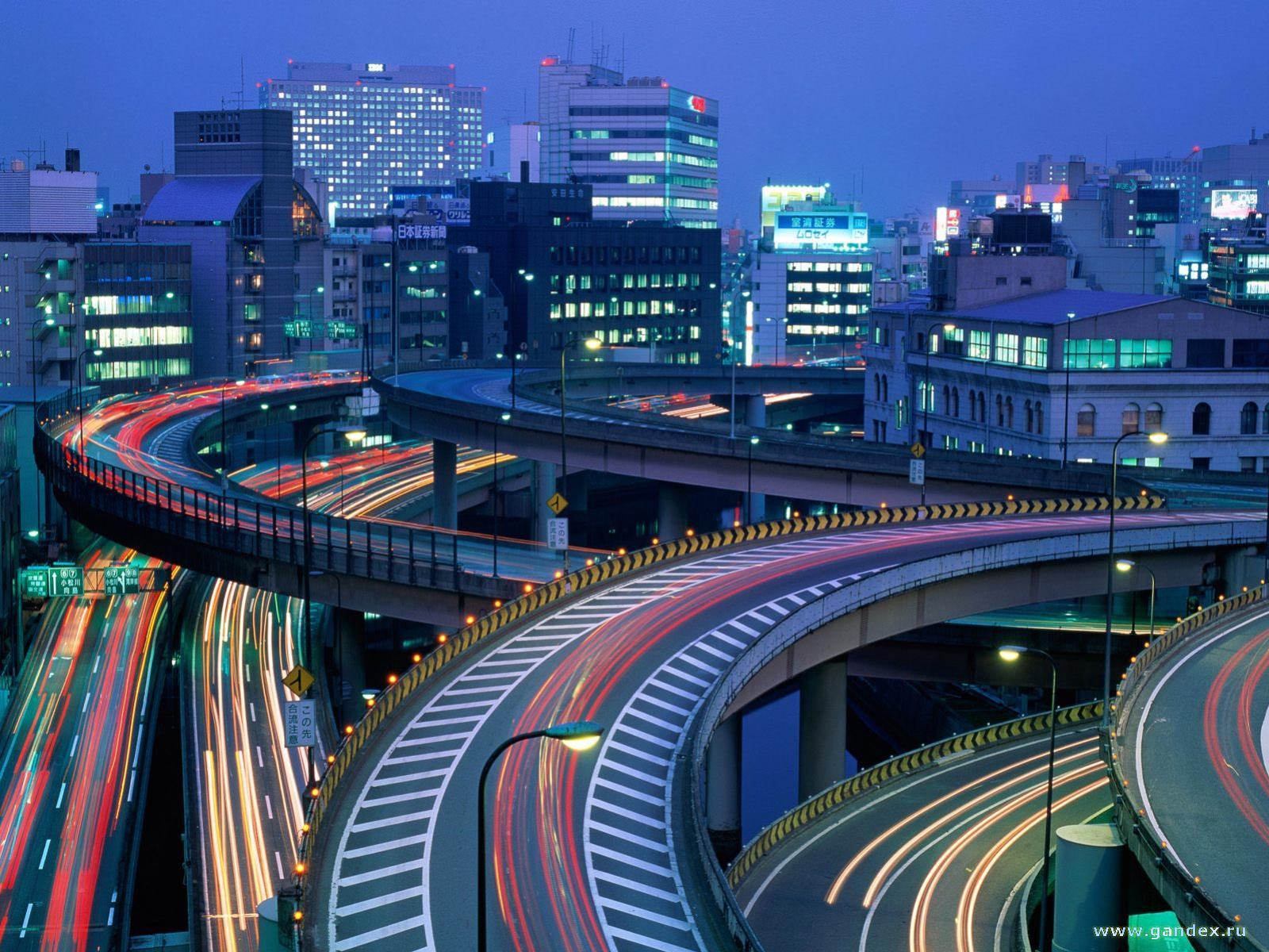 Обои Ночной город Токио - на рабочий стол, тема города 1600x1200