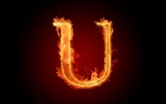 Огненный алфавит буква U / 1920x1200