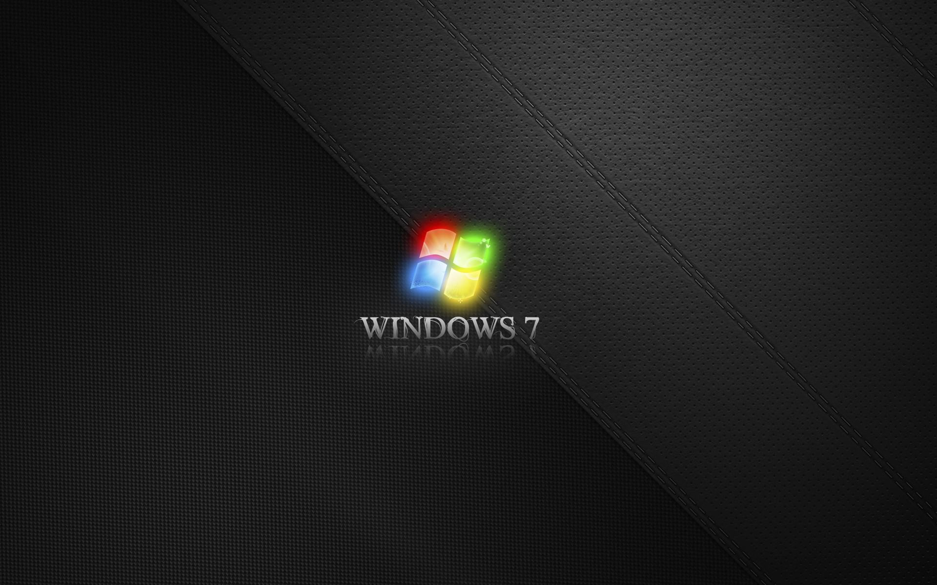 Обои ОС Windows 7 с стильной кожаной текстурой 1920x1200