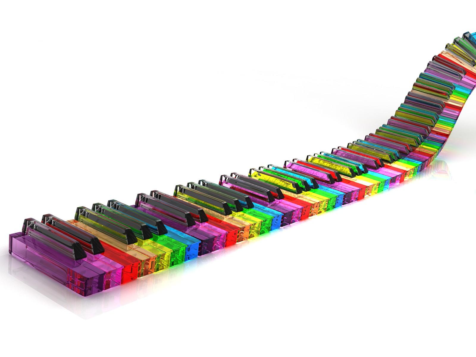 Обои Разноцветное пианино 1600x1200