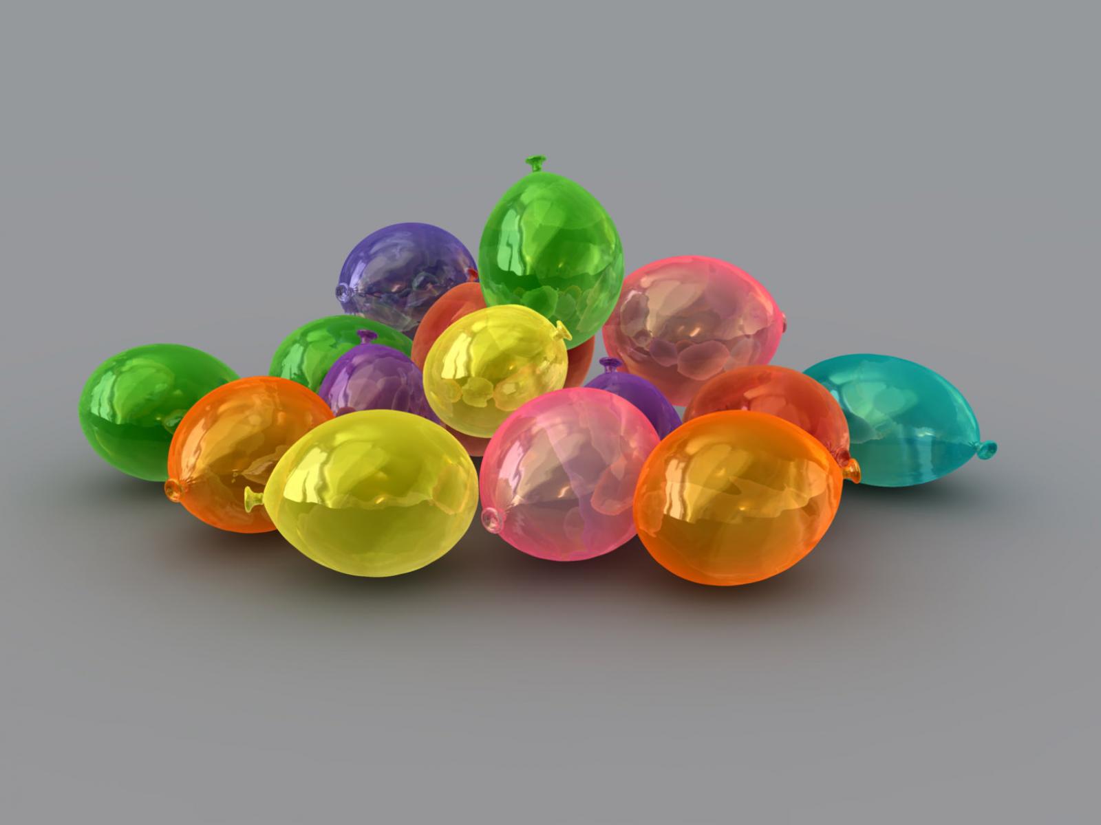 Обои Разноцветные воздушные шары, 3D 1600x1200