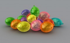 Разноцветные воздушные шары, 3D / 1600x1200