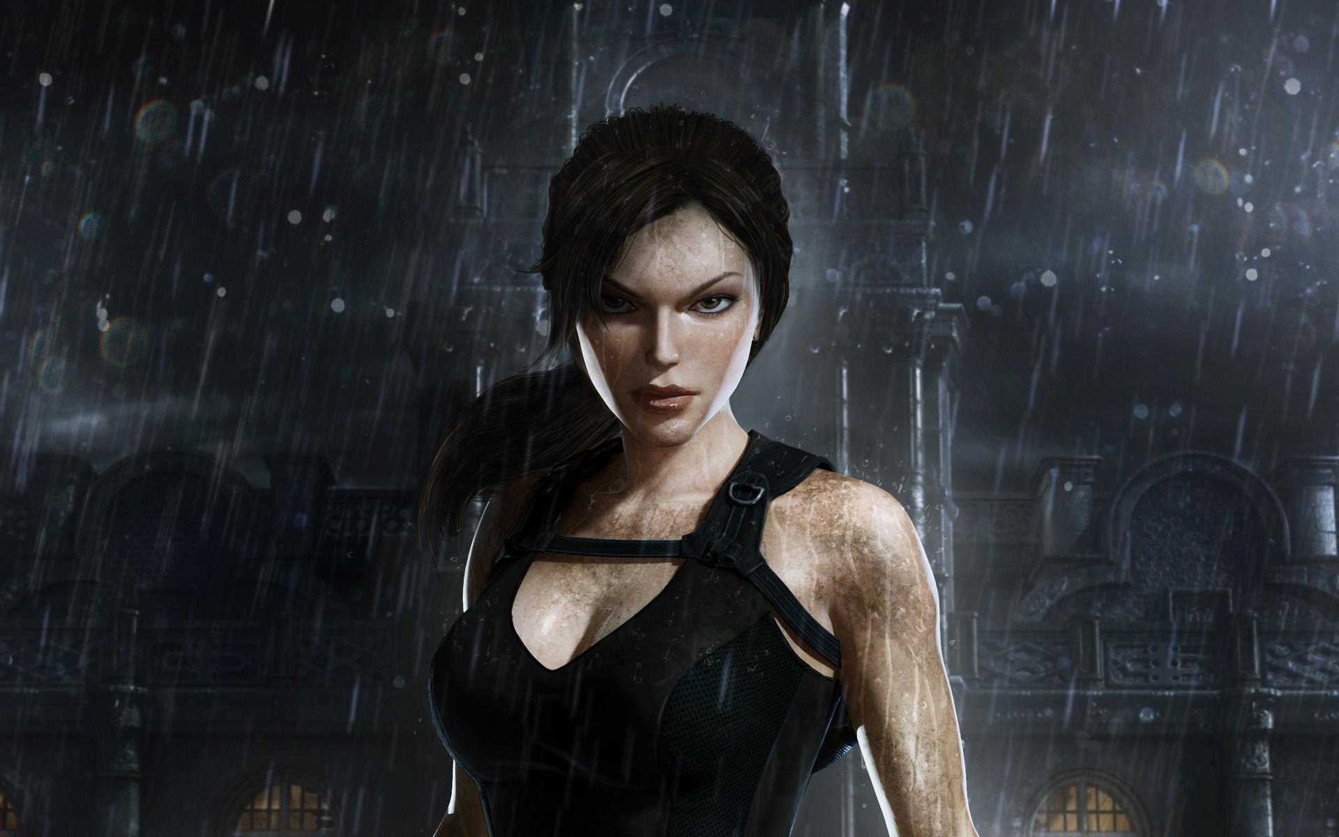 Обои Рисованный персонаж Лара Крофт из игры Tomb Raider 1920x1200