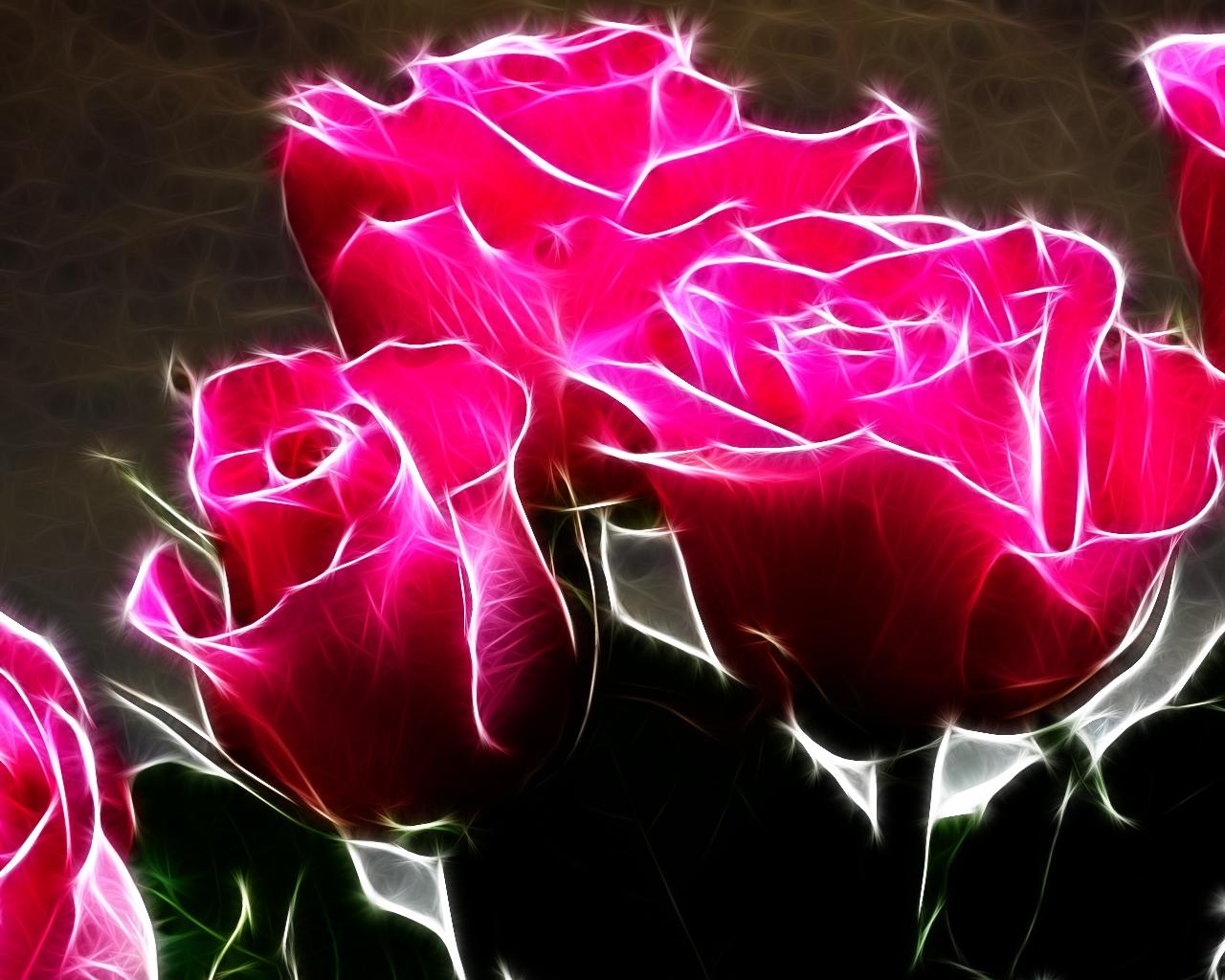 Обои Розы, нарисованные светом 1280x1024