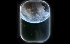 Вид на планету Земля из иллюминатора, на тему космоса / 1600x1200