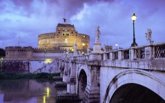 Замок Сант Энжело и мост, Рим, Италия - для рабочего стола / 1600x1200